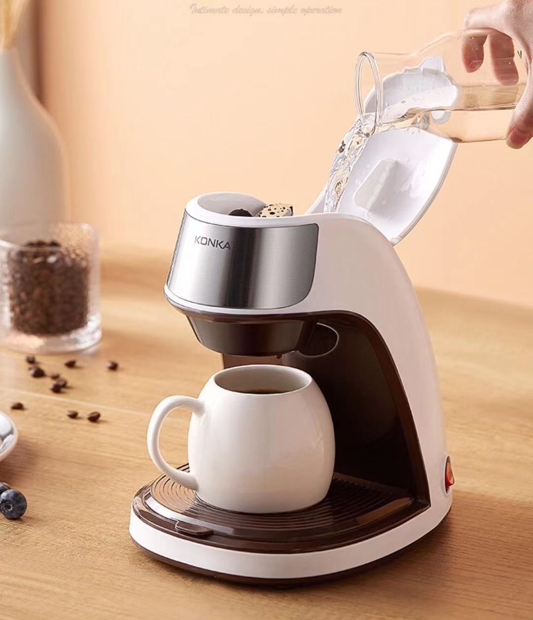 NEWเครื่องชงกาแฟ กาสำหรับชงชาและกาแฟ แบบSingle Serve 300ml Coffee Thermal Dripพร้อมแก้วกาแฟ แบรนด์KONKAแท้