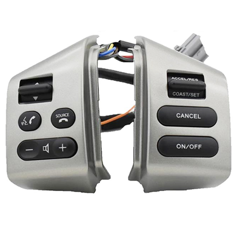 a Pair Steering Wheel Control Buttons Smart Remote with Cables Silver Button for Nissan SYLPHY LIVINa & TIIDA