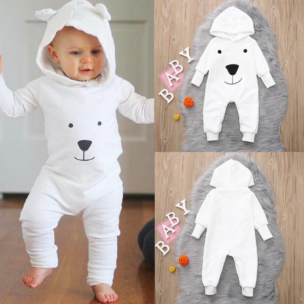 Infant Baby Boys Girls Warm Cartoon Chicken Hoodies Romper Jumpsuit Outfits