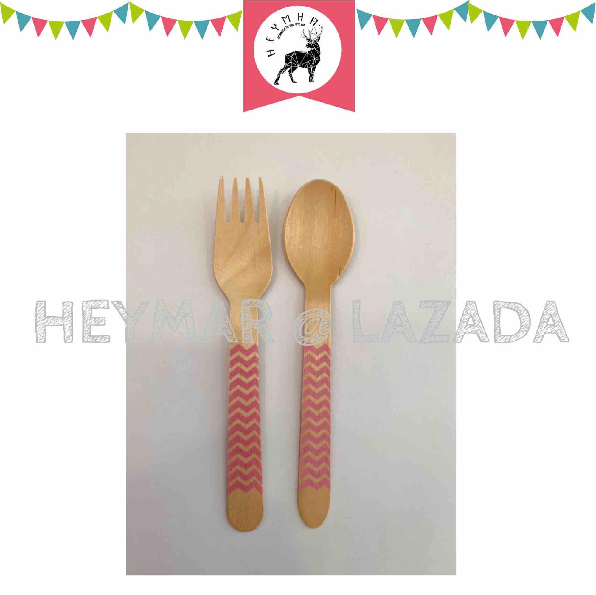 PARTY BOX  ช้อนส้อมไม้_Party Box spoon fork party cutlery