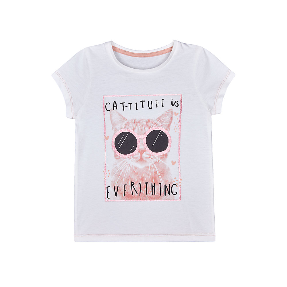 เสื้อยืดเด็กผู้หญิง Mothercare cat-titude t-shirt WC438