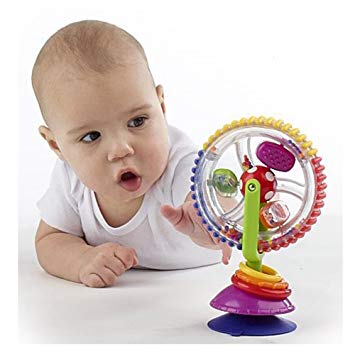 กังหันลมของเล่นเด็ก, ของเล่นกังหันลมสีสันสวยงามน่ารัก     Spinning Windmill Rattle Kids Toy, Early Learning Childrens Baby Toy