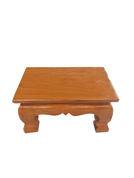 โต๊ะ โต๊ะยอดขาสิงห์ โต๊ะวางฐานพระ ขาสิงห์ ขนาด5*8นิ้ว สูง4.5นิ้ว ไม้สัก