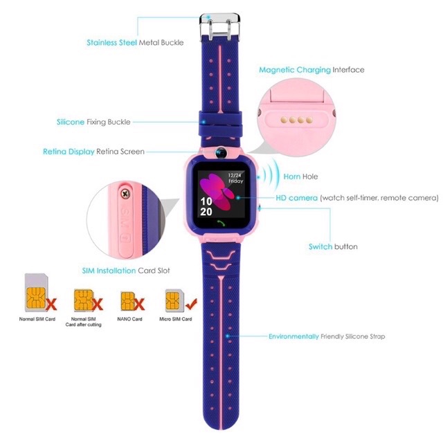 Q12 Kids Smart Watch นาฬิกาเด็ก นาฬิกาอัจฉริยะ IP67 หน้าจอสัมผัส SOS