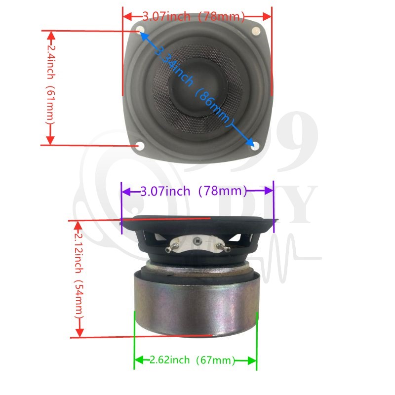 999diy Fostex ลำโพงฟูลเรนจ์ 3 นิ้ว 4Ω 10w ลำโพงเครื่องเสียงรถยนต์ ดอก3นิ้ว เสียงกลาง3นิ้ว ลําโพง