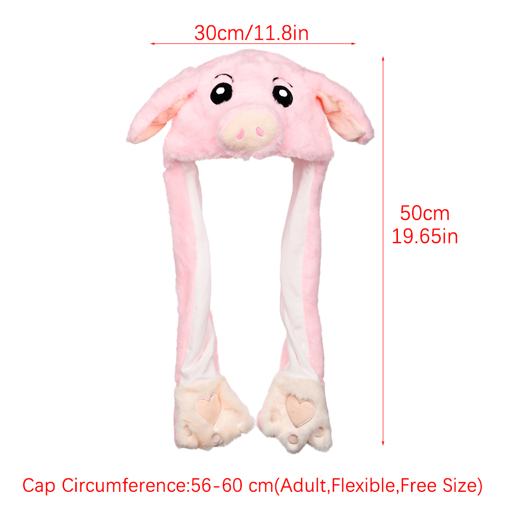 FANGCU272 Winter Warm Soft Moving Jumping Animals Ear Hat Plush Rabbit ...