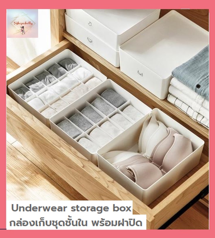 L39 กล่องเก็บชุดชั้นใน พร้อมฝาปิด Underwear storage box