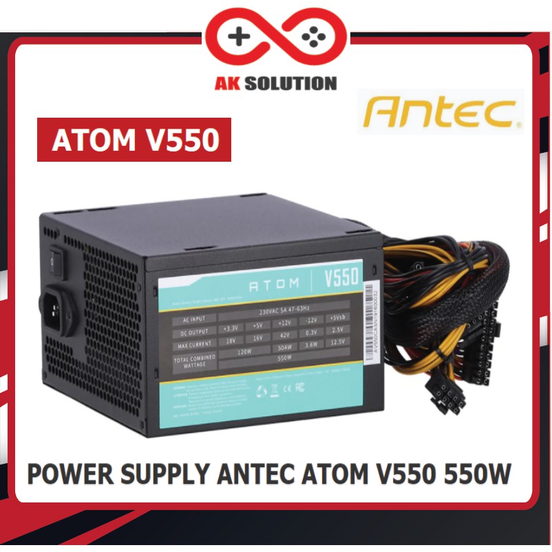 POWER SUPPLY (อุปกรณ์จ่ายไฟ) ANTEC ATOM V550 550W