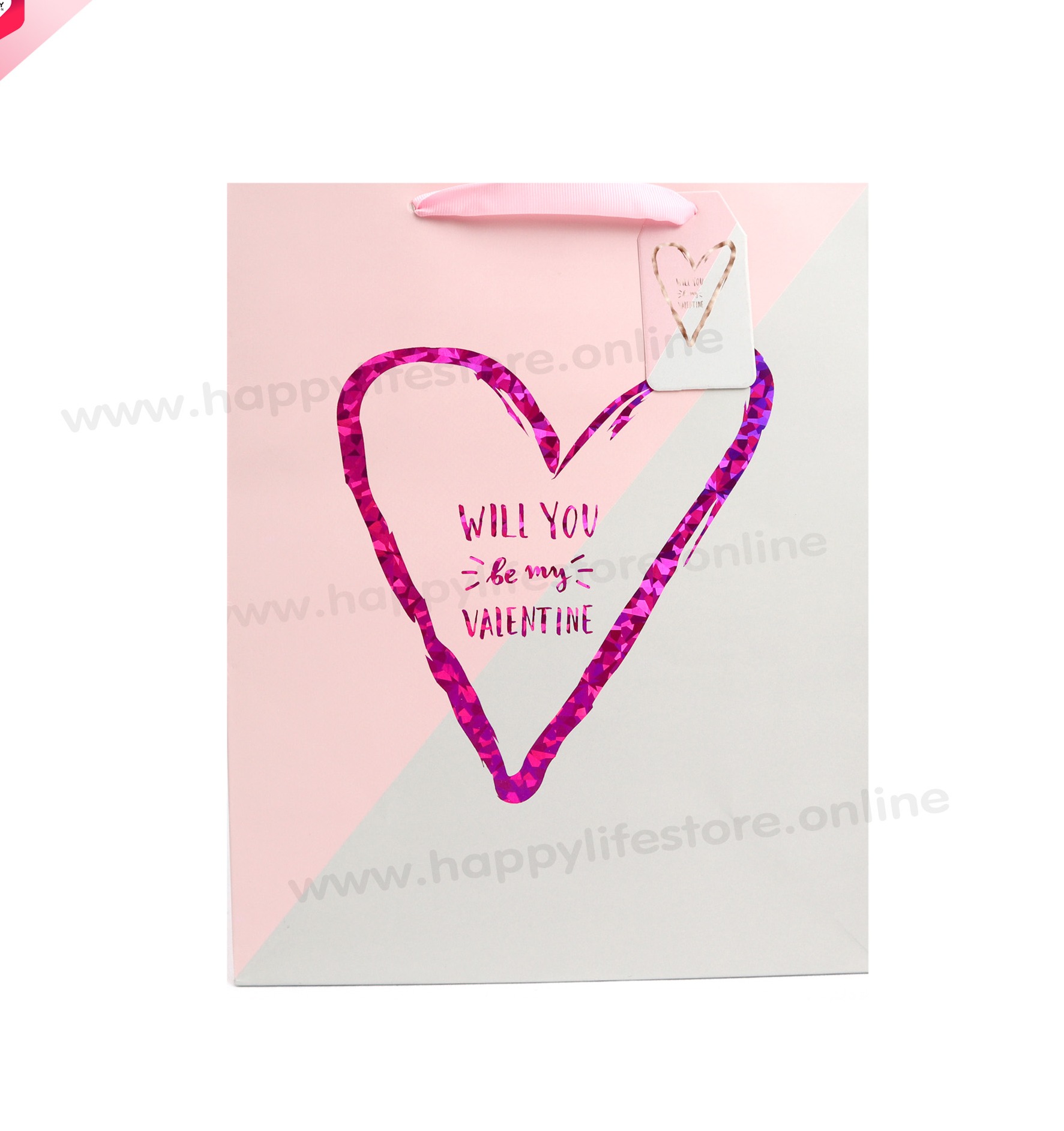 HappyLife Gift Bag ถุงกระดาษ ถุงของขวัญ เทศกาลต่างๆ  ถุงหูเชือก ถุงใส่ของ  พร้อมการ์ด ขนาด 32x26x12.5 cm สี #6