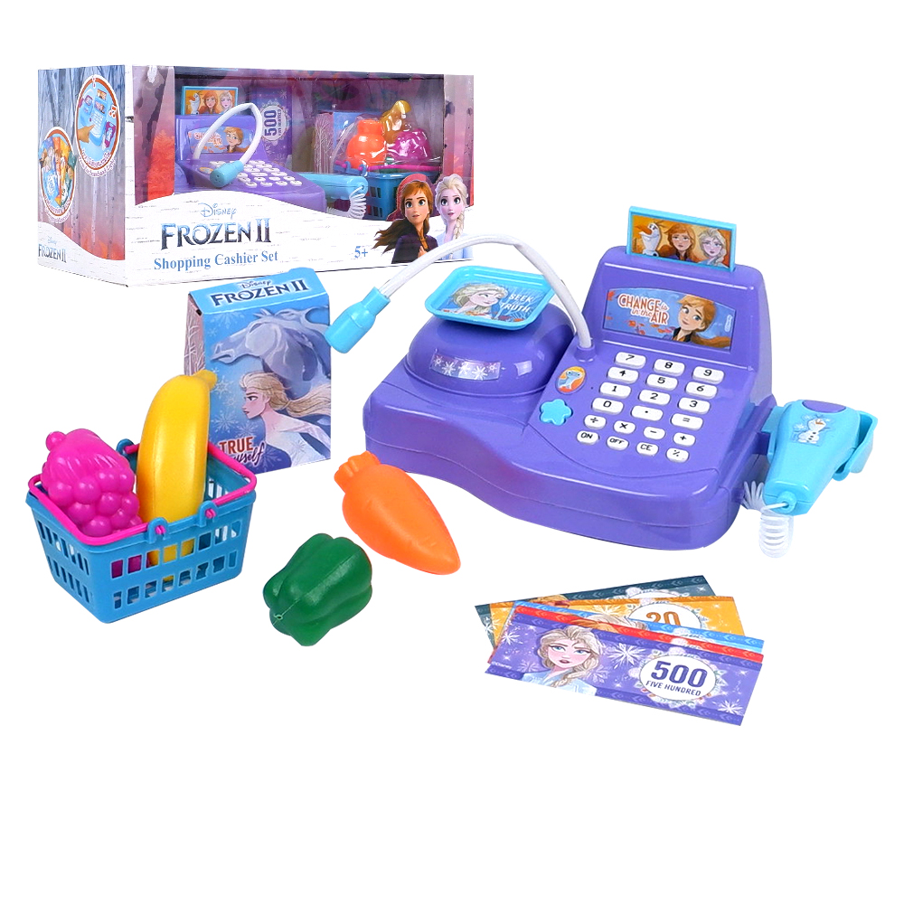 KIDTOYS ของเล่นเด็ก ชุด แคชเชียร์ โฟรเซ่น และอุปกรณ์การเล่น ย 3xก.0.5xส 17.5 ซม. ลายลิขสิทธิ์แท้ ของเล่บทบาทสมมุติ