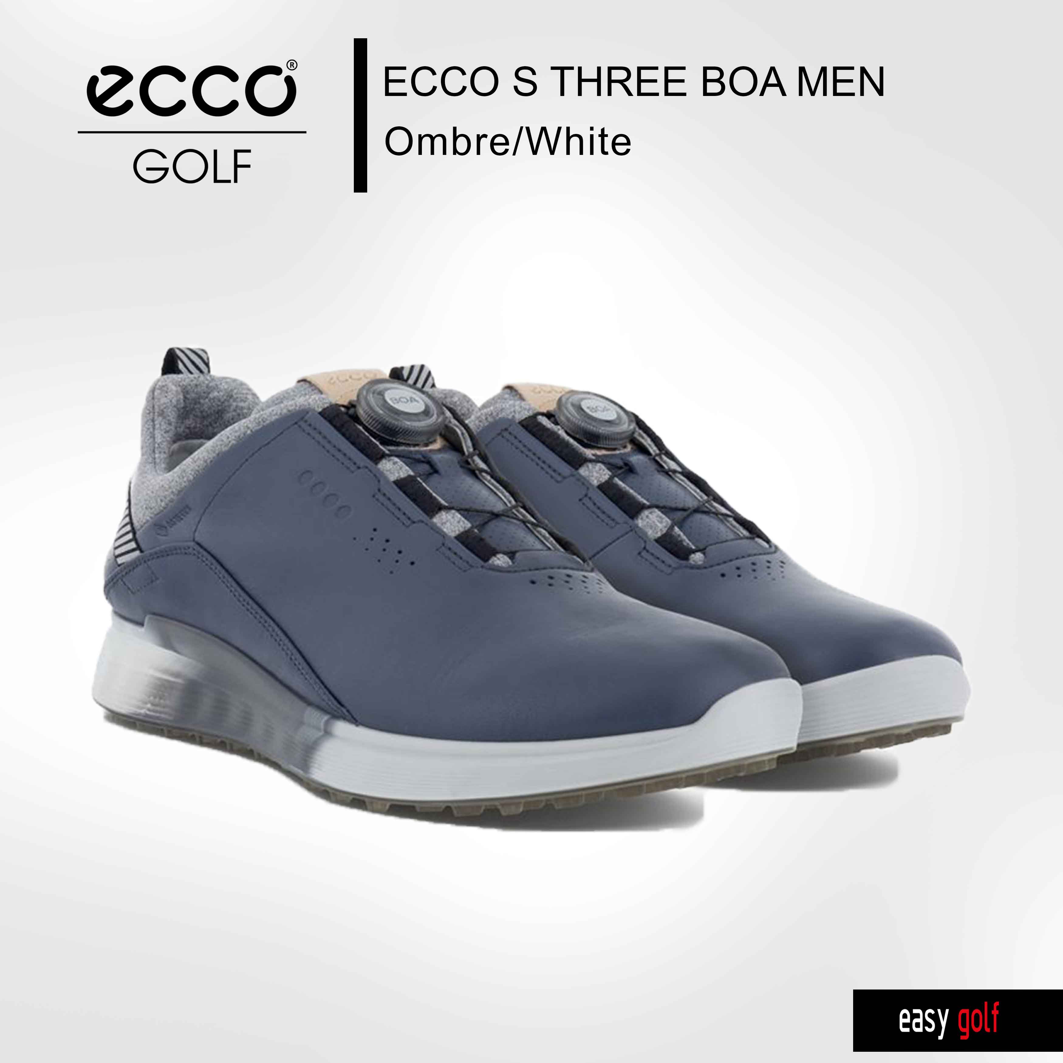 ECCO GOLF รองเท้ากอล์ฟผู้ชาย รองเท้ากีฬาชาย Golf Shoes รุ่น ECCO  S THREE BOA MEN สีเทา (Ombre/White)