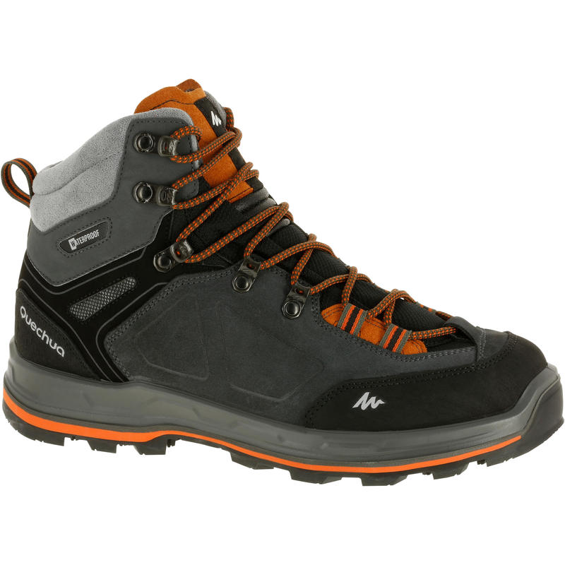 รองเท้าผู้ชายสำหรับเทรคกิ้งบนภูเขารุ่น Trek100 อุปกรณ์สำหรับใช้ในการเล่นเดินป่าเดินเขาเทรคกิ้ง