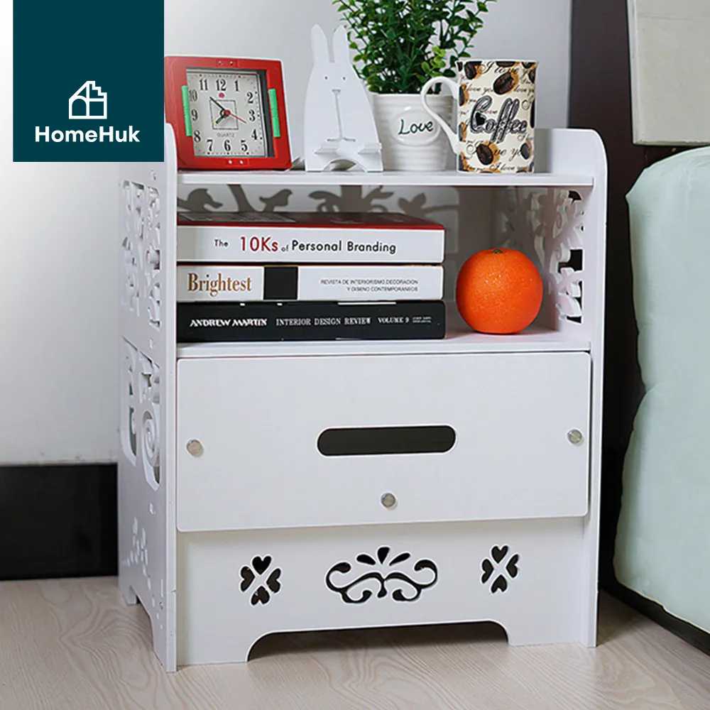 [3แบบ] HomeHuk ชั้นวางของ 2 ชั้น โต๊ะข้างเตียง ตู้ข้างเตียง ตู้ลิ้นชัก โต๊ะ โต๊ะข้าง ชั้นวาง ชั้นวางของในห้องน้ำ ชั้นวางในห้องน้ำ ชั้นวางของห้องน้ำ กล่องเก็บของ กล่องใส่ของ ลิ้นชักเก็บของ ชั้นวางของไม้ มินิมอล PVC Stencil Side Table 2B Bedside โฮมฮัก