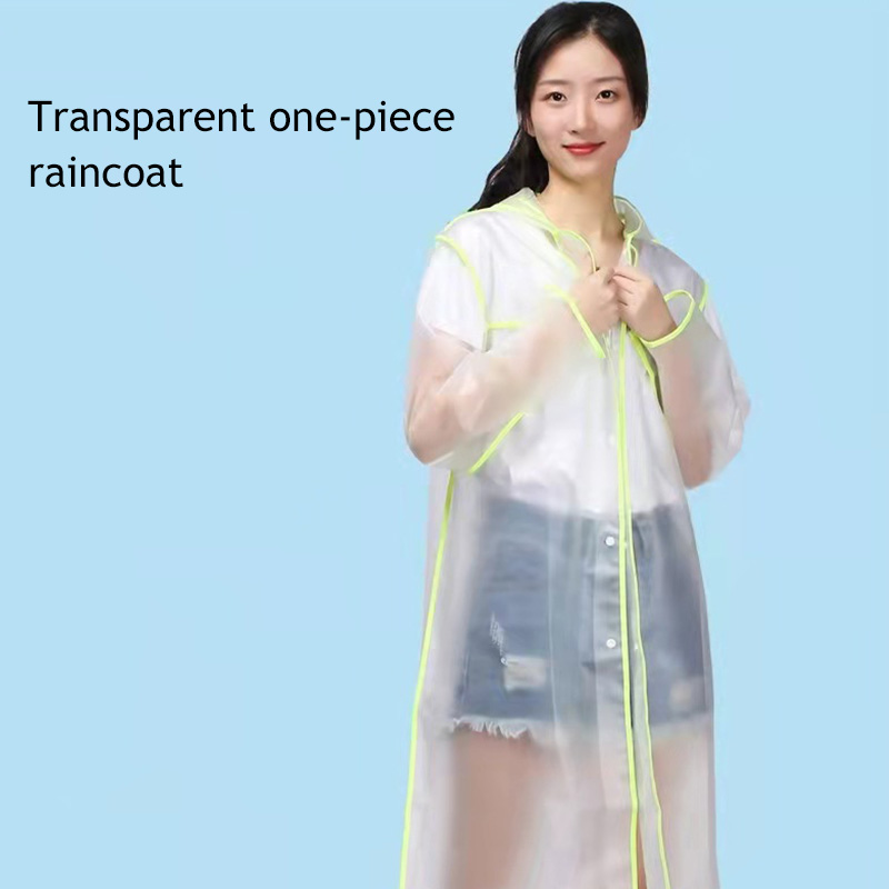 DEUKIO เสื้อกันฝนแบบชิ้นเดียวใสสำหรับผู้ชายและผู้หญิง,เสื้อปอนโชพลาสติกแบบพกพาสำหรับเดินทางปีนเขาเดินเดี่ยวแฟชั่น สี ดำ ขนาด Int  One size สี ดำขนาด Int  One size