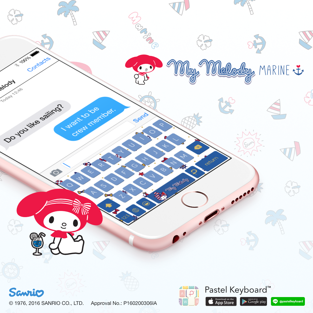 My Melody Marine Keyboard Theme⎮ Sanrio (E-Voucher) for Pastel Keyboard App