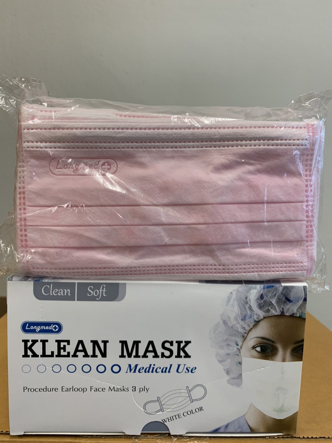 หน้ากากอนามัย คลีนแมส Klean Mask เกรดการแพทย์ Medical Use สีชมพู 50แผ่น 1 กล่อง 1box/50pcs