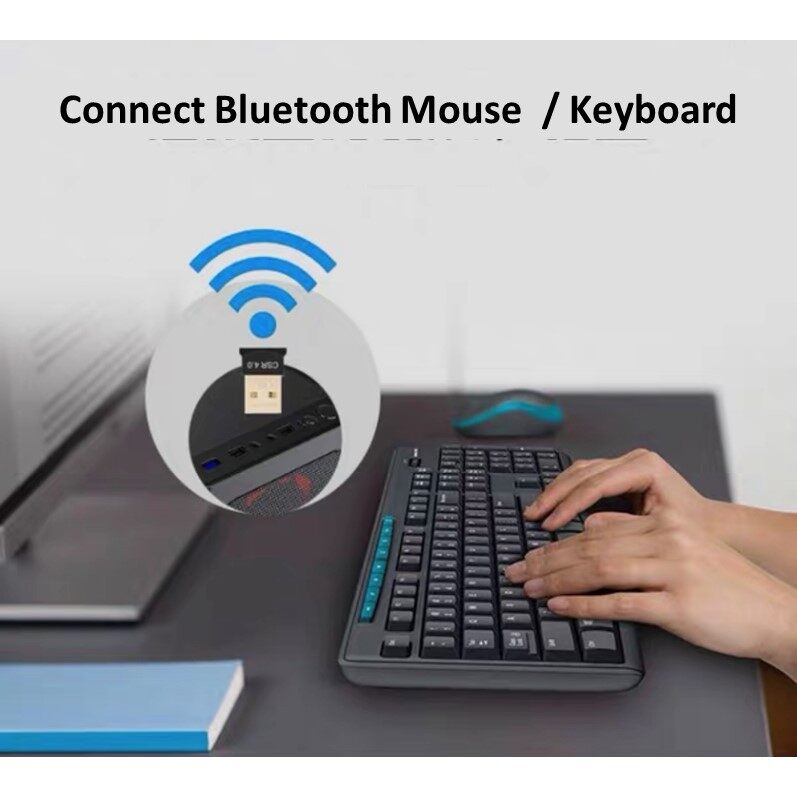 ตัวรับสัญญาณบลูทูธ 5.0 Mini USB Bluetooth V5.0 สีดำ 2 in 1 Bluetooth