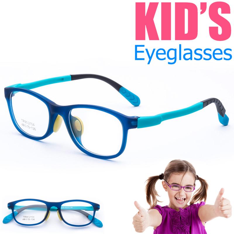 แว่นตาเกาหลีเด็ก Fashion Korea Children แว่นตาเด็ก รุ่น 2104 C-3 สีฟ้า กรอบแว่นตาเด็ก Square ทรงสี่เหลี่ยม Eyeglass baby frame ( สำหรับตัดเลนส์ ) วัสดุ TR-90 เบาและยืดหยุนได้สูง ขาข้อต่อ Kid eyewear Glasses