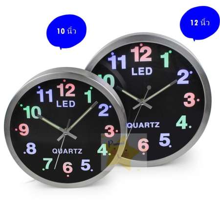 LED นาฬิกาแขวนอลูมิเนียม ไฟLED เครื่องเดินเรียบไร้เสียงรบกวน ขนาด 12 นิ้ว รุ่น ZUARTZ LED CLOCK  803