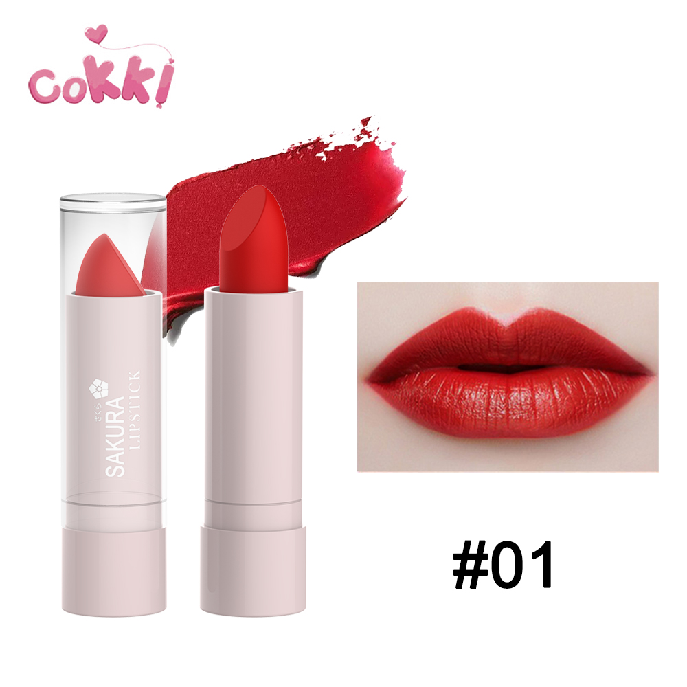 พร้อมส่ง🚚48h ถึงSAKURA ลิปสติก Lipsticks คริสตัล ยั่งยืนชุ่มชื้น มีความอิ่มตัวและสีสูง ลิปติกติดทนนาน 3.8g ลิปแมต Lips #813
