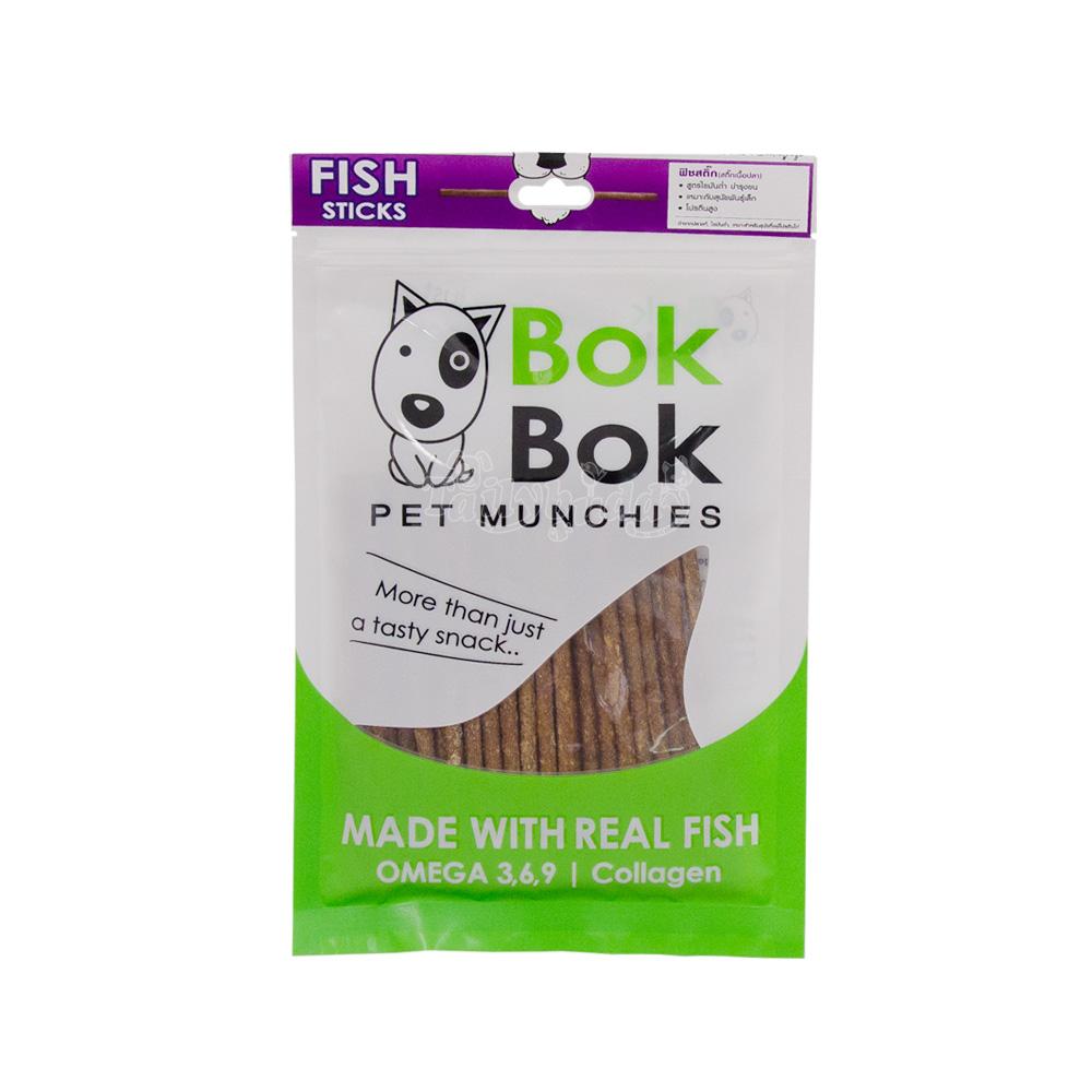 Bok Bok ขนมสุนัข สติ๊กเนื้อปลาล้วน ไขมันต่ำ บำรุงขน (50กรัม )