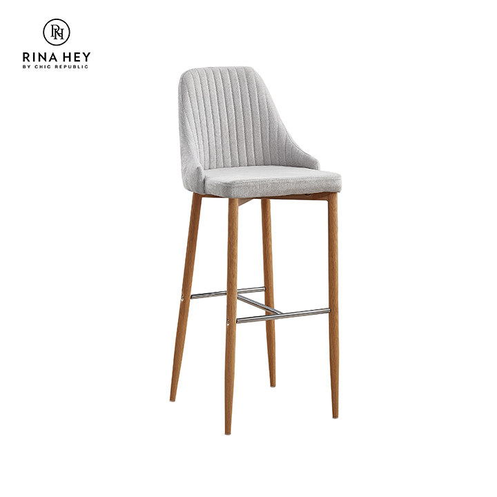 RINA HEY KIRA เก้าอี้ เก้าอี้บาร์ เก้าอี้บาร์สูง เก้าอี้บาร์สตูล Bar chair W42 x D43 x H110 cm – สี ครีม/ธรรมชาติ