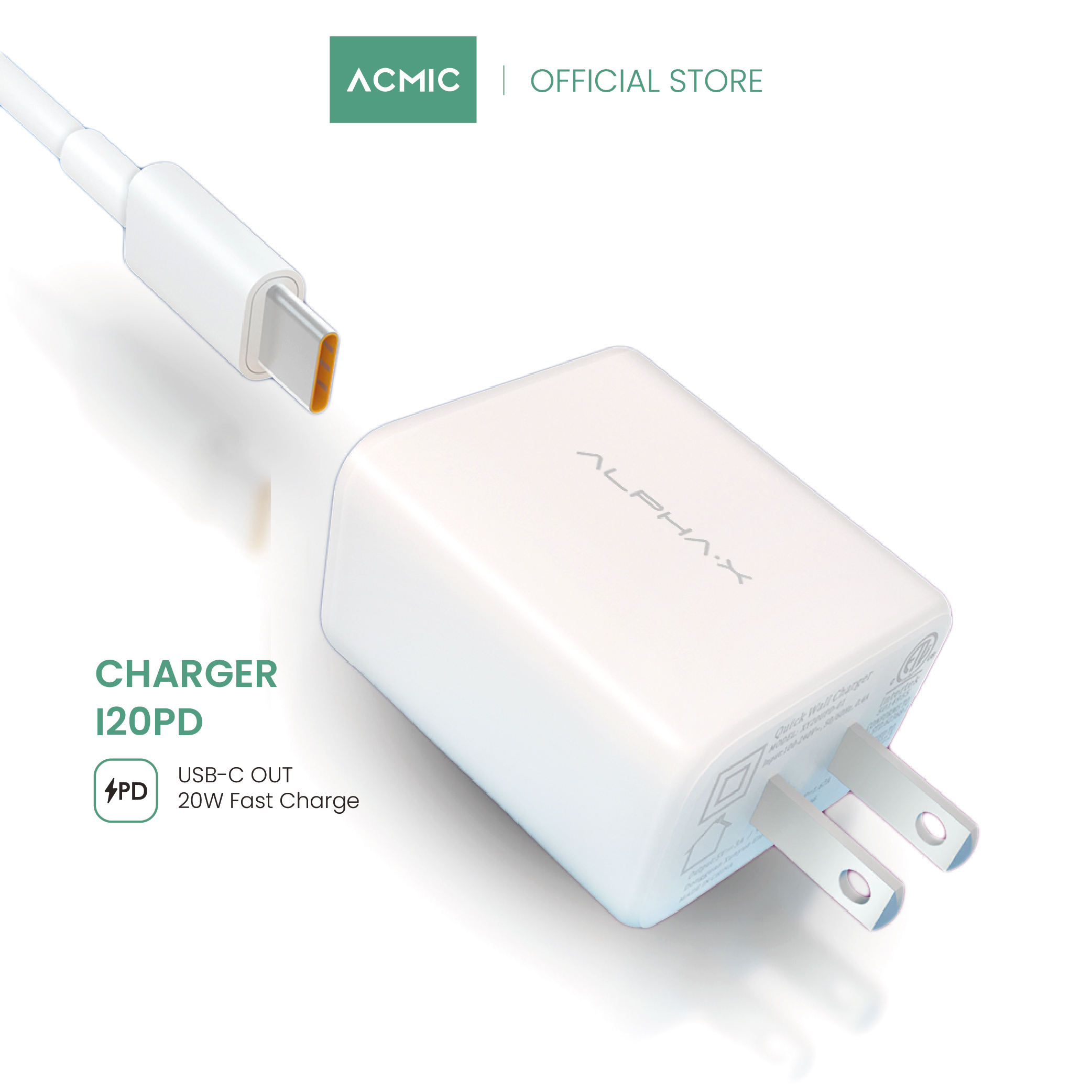 ALPHAX หัวชาร์จเร็ว I20PD (20w) USB-C Power Adapter อะแดปเตอร์
