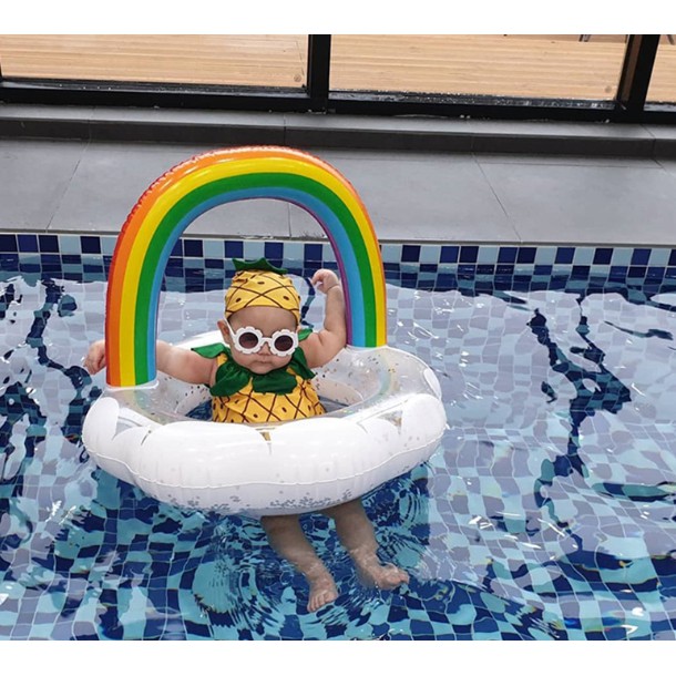 ห่วงยางเด็กน่ารัก Baby Inflatable Swan ห่วงยางสอดขา ห่วงยางสวมขาเด็ก Rainbow รูปปู สับปะรด ฟลามิงโก้ ยูนิคอน