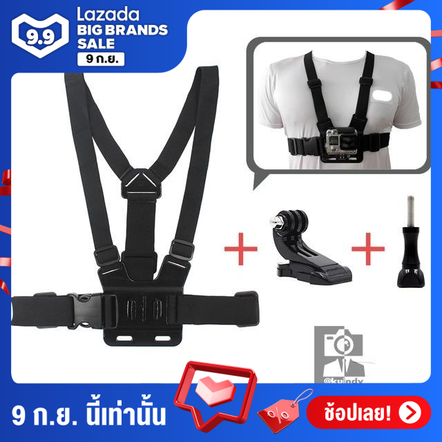 สายคาดอก สายรัดอก พร้อมอุปกรณ์ยึดกล้องGopro Accessories Chest Strap Belt Body Tripod Harness Mount For Gopro Hero6 5 4 3+2 1 SJCAM Xiaomi Yi Camera