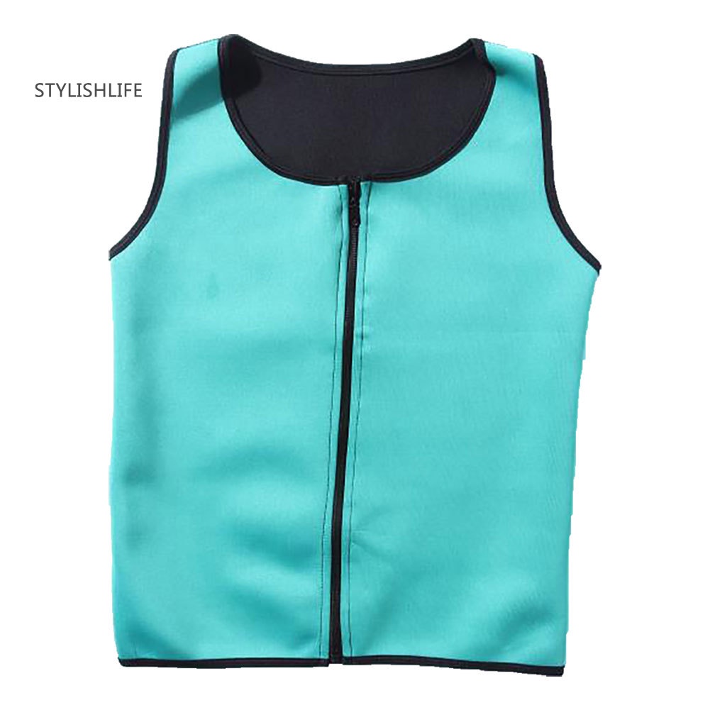 [stylishlife] Neoprene Sweating Vest Men Shapewear Gym Fitness Zipper