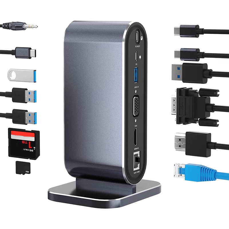 Mac Docking Station Usb 3.0 Docking Station USB C Hub Dock Laptop Display Docking Station USB 3.0 Adapter for Windows Mac Computer