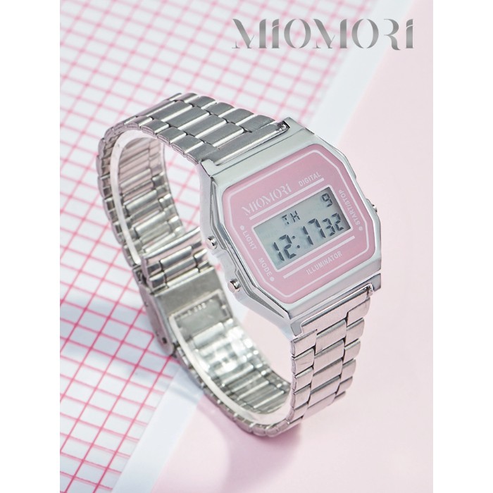 MIOMORI นาฬิกาข้อมือผู้หญิง นาฬิกาแฟชั่น นาฬิกาดิจิตอล นาฬิกาข้อมืออิเล็คทรอนิค นาฬิกาสแตนเลส Fashion Watch for Women