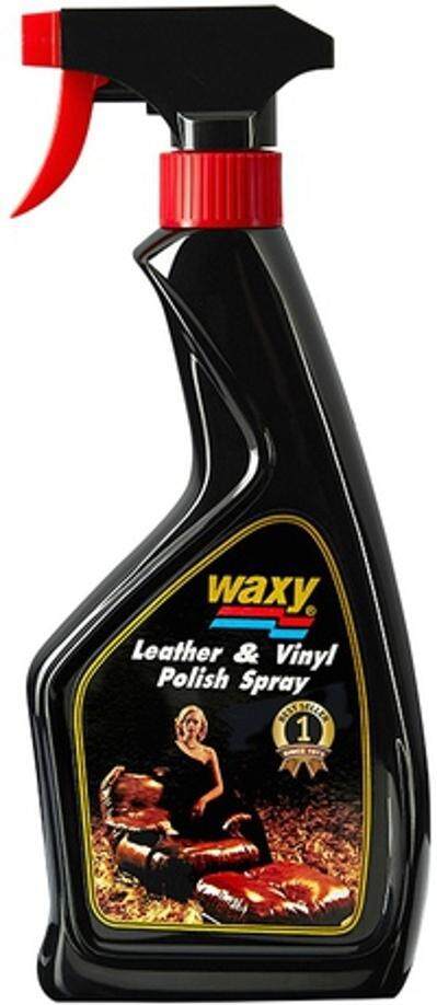 Waxy Leather And Vinyl Polish Spray แว็กซี่ สเปรย์น้ำยาเคลือบและรักษาเครื่องหนัง 450ml Th