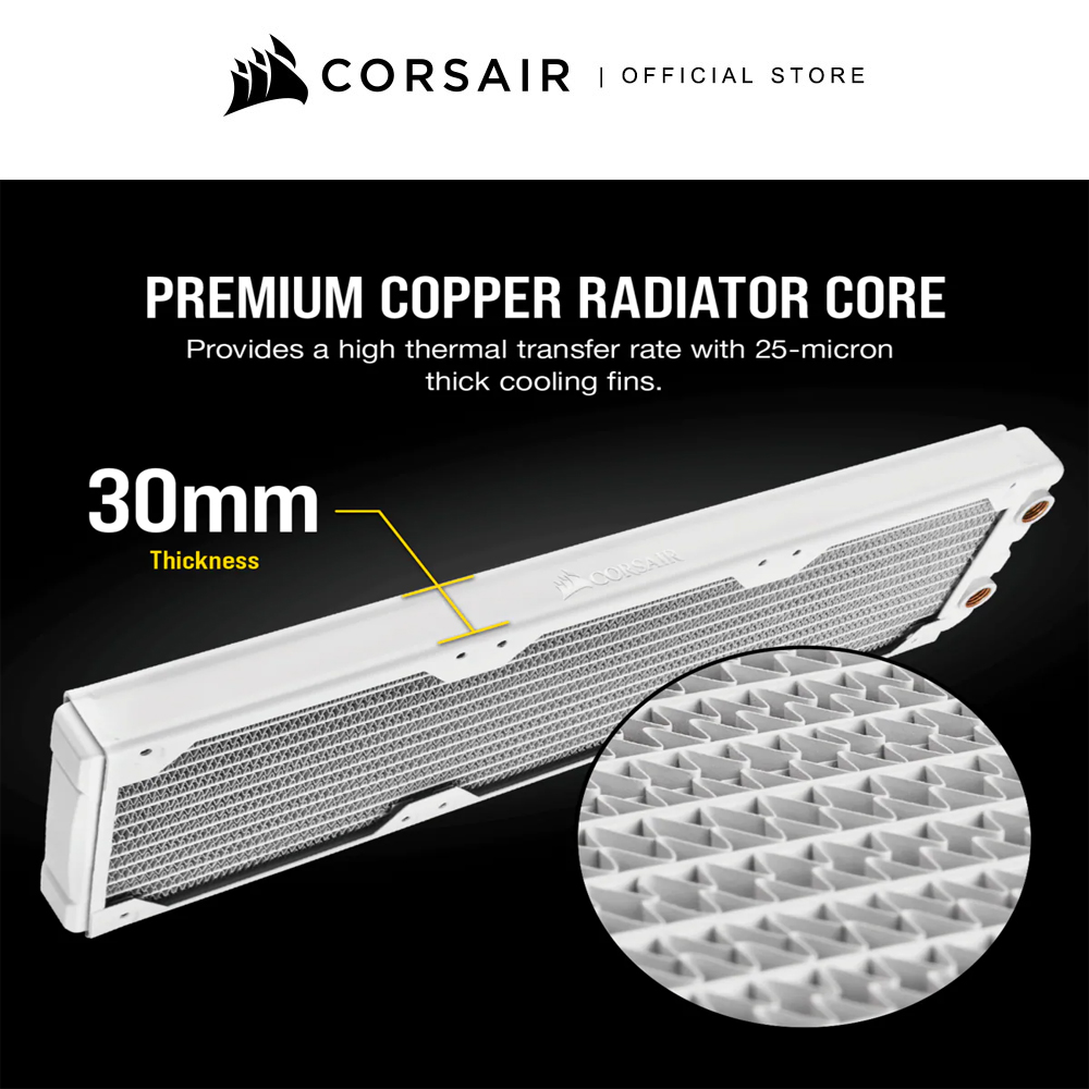 CORSAIR Cooler Hydro X Series XR5 360mm Water Cooling Radiator White