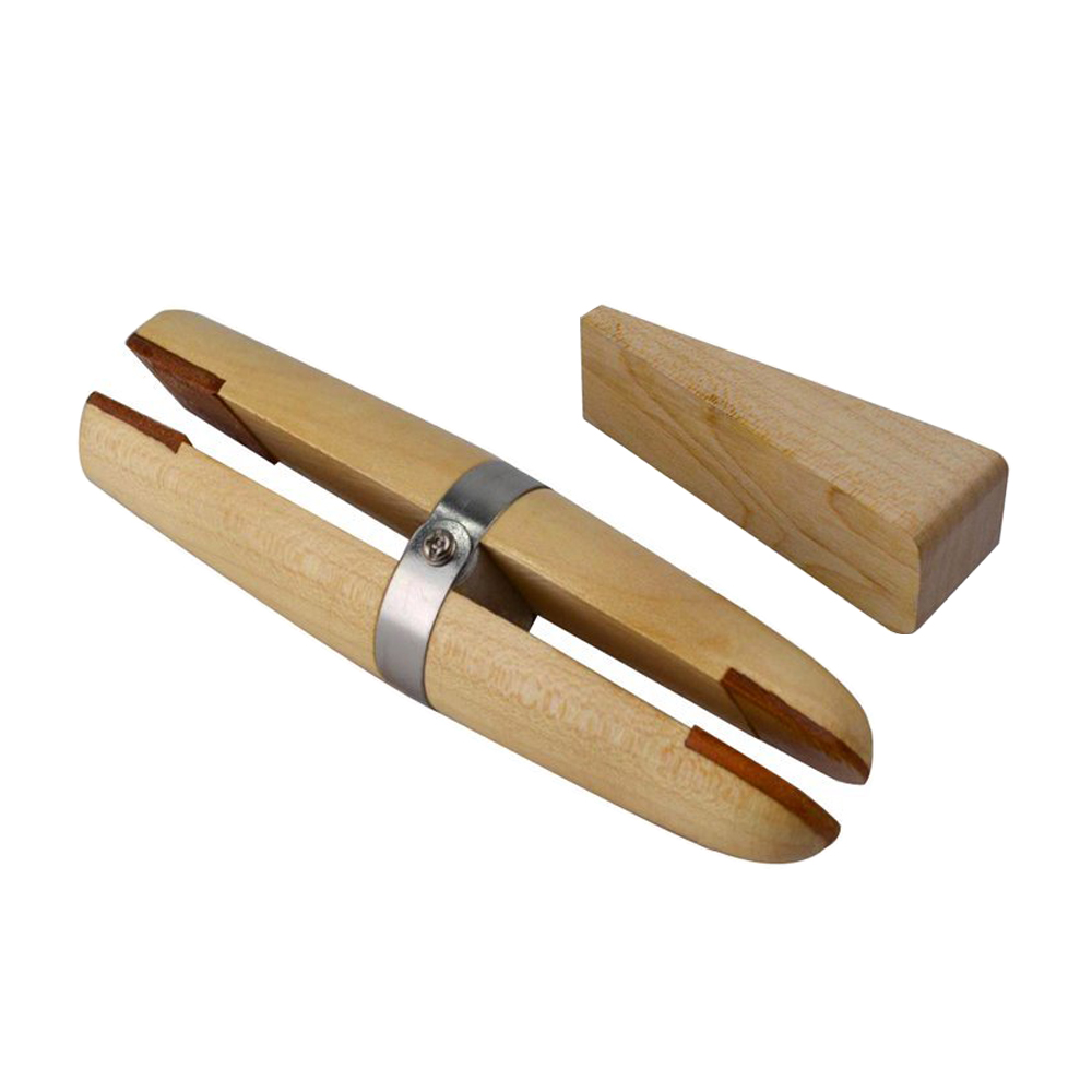 PHYHOO Wooden Jewelers Ring Clamp Wood Wedge Leather Jaws Hand Tool