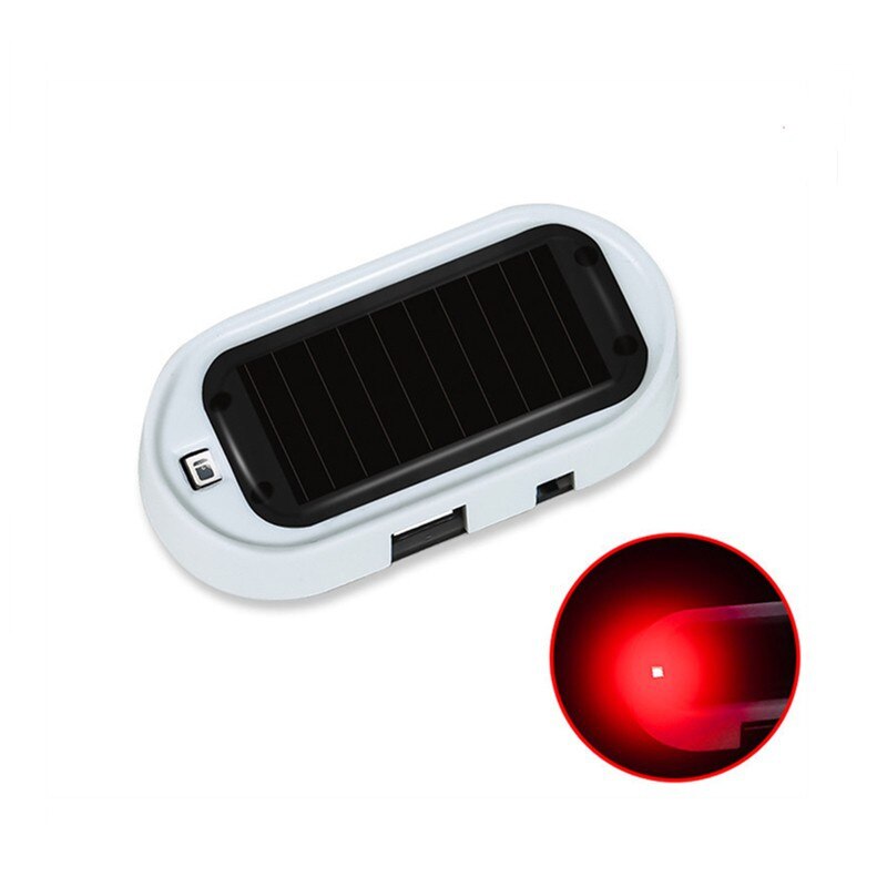 1pc Car Fake Security Light Solar Powered Simulated Dummy Alarm Wireless Warning Anti-Theft Caution Lamp LED Flashing Imitation