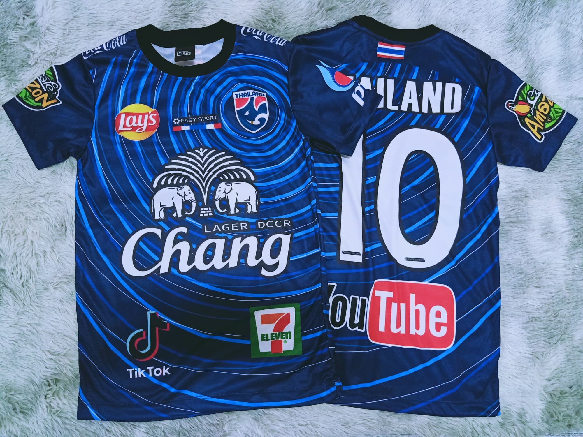 เสื้อกีฬา เสื้อ เสื้อพิมพ์ลาย เสื้อฟุตบอล กีฬาช้าง สกรีนChang THAILAND ธงชาติไทย เสื้อบอล