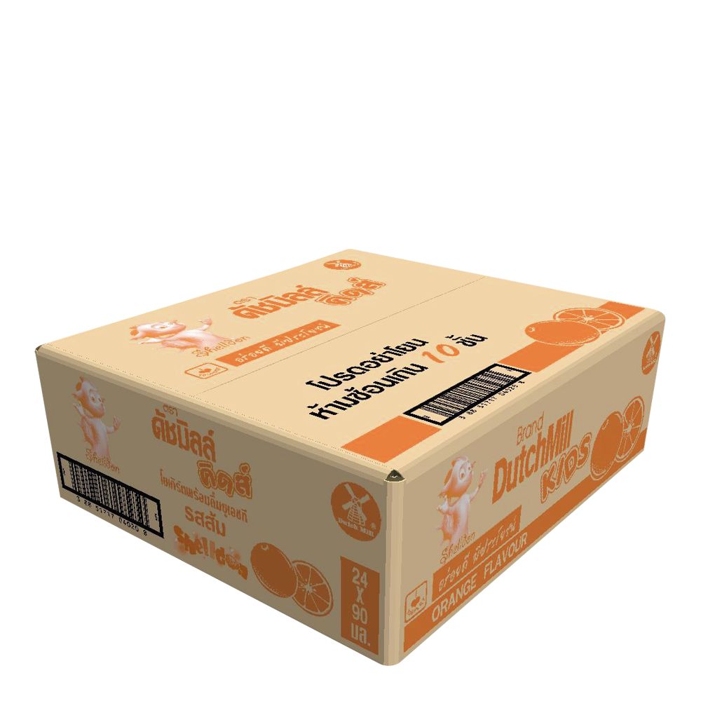 ดัชมิลล์คิดส์ นมโยเกิร์ตพร้อมดื่ม UHT รสส้ม 90 มล. 48 กล่อง/Dutch Mill Kids UHT Orange Yoghurt Drink 90 ml 48 flavors