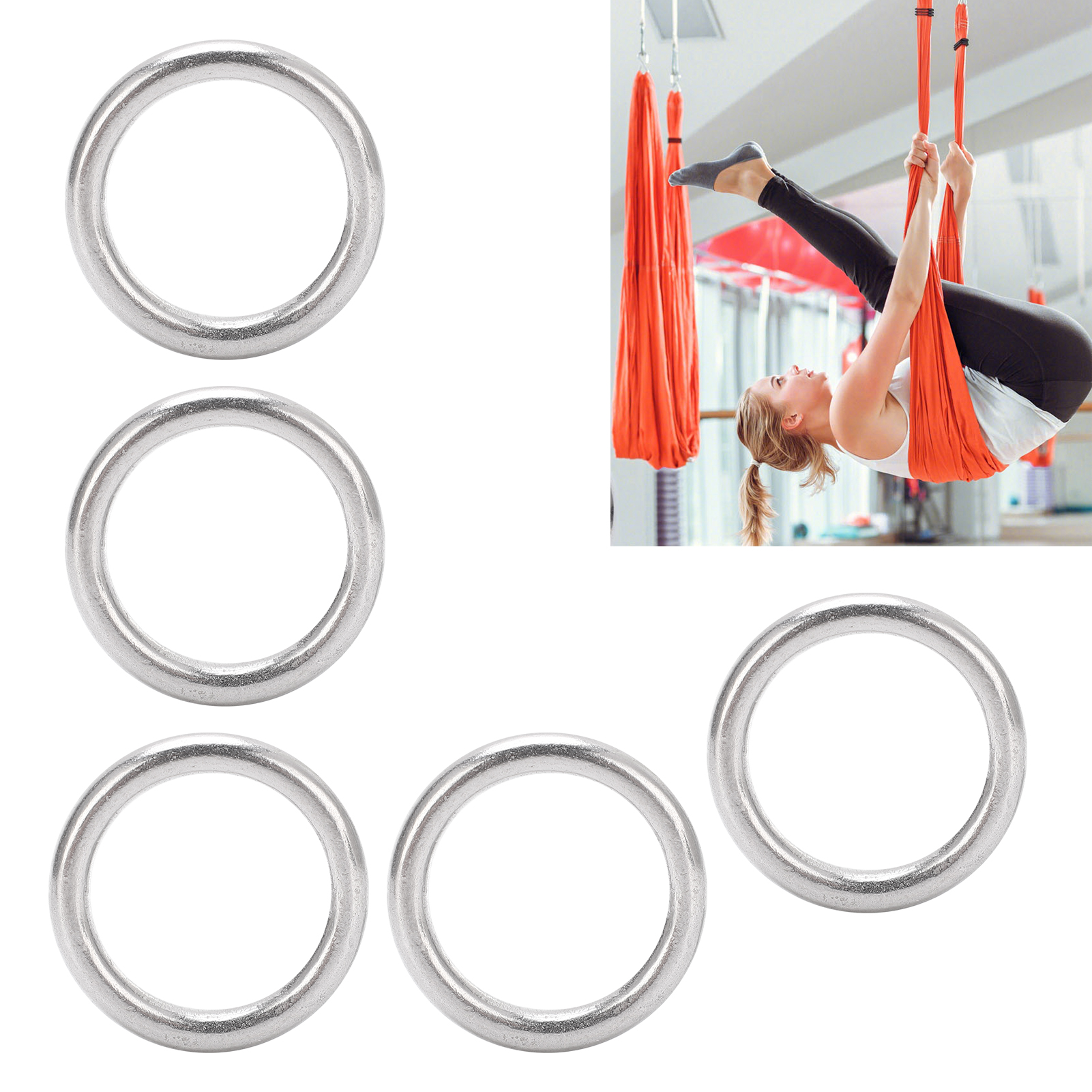 PATIKIL Naadloze metalen O-ringen, 4 stuks 304 roestvrijstalen O-ring, zware massieve ronde ringen voor macramé, doe-het-zelf handwerk, hardware, riem, hondenriem, 3 x 30 mm