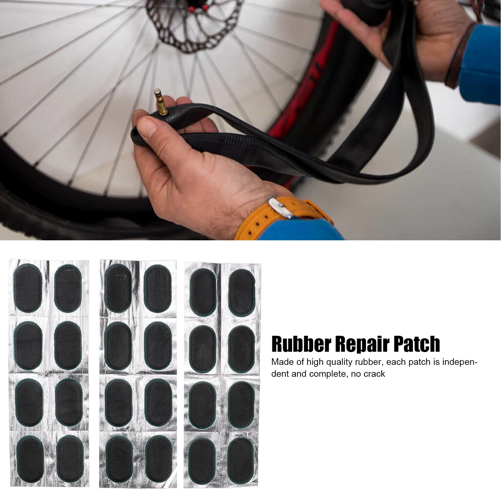 Bike Tire Patch Kit Rubber Repair Inner Tire Tube Patch with Glue for