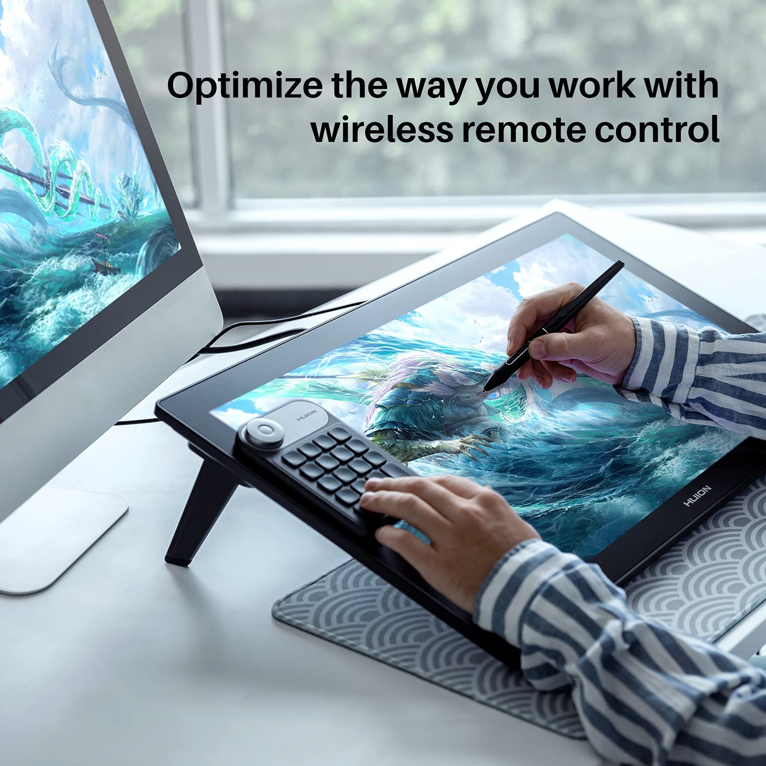 HUION Kamvas Pro 24 4K UHD Graphics Drawing Tablet with Full-Laminated ...