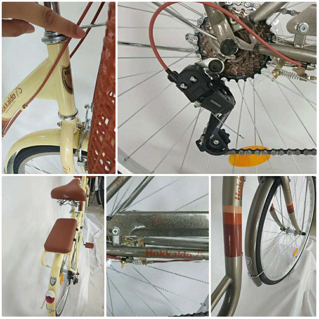 จักรยานแม่บ้านวินเทจ (รุ่นใหม่ 2022) สไตล์ญี่ปุ่น 26 TIGER HOKKAIDO (NEW) มี 7 เกียร์