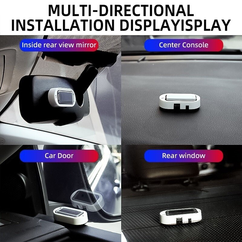 1pc Car Fake Security Light Solar Powered Simulated Dummy Alarm Wireless Warning Anti-Theft Caution Lamp LED Flashing Imitation