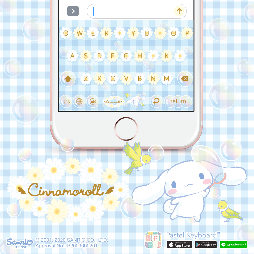 Cinnamoroll Daisy Day Keyboard Theme⎮ Sanrio (E-Voucher) for Pastel Keyboard App