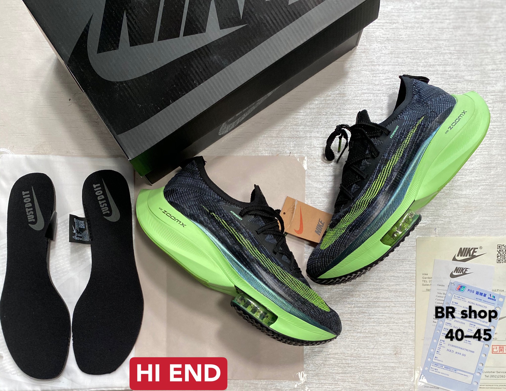 【Sneaker.OX】รองเท้าNikee Alphafly ZoomX Next% BLACK GREEN (Full Box) อุปกรณ์ครบเซ็ต รองเท้าวิ่ง รองเท้ามาราธอน รองเท้ากีฬา