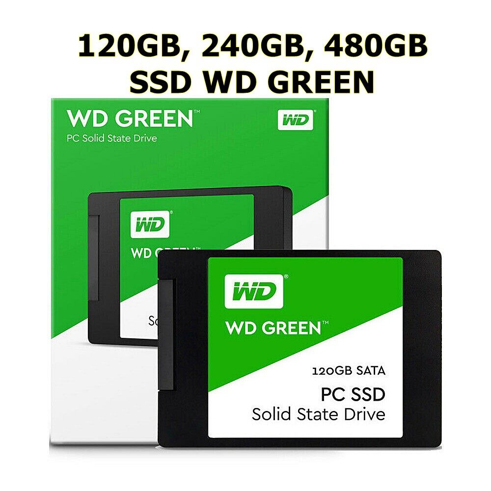SSD PC (เอสเอสดี) แบบเสียบ คอมพิวเตอร์ WD GREEN SATA III 6Gb/s 120GB,240GB,480GB ฮาร์ดดิสก์ภายใน รับประกัน 3 ปี ของแท้ 100%