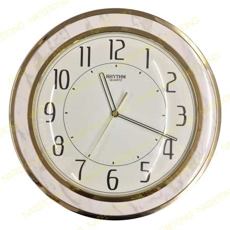 RHYTHM Japan นาฬิกาแขวน ขนาด 12 นิ้ว CMG208-R /ขาวหินอ่อน