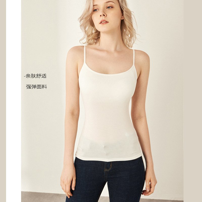 Women Padded Bra Spaghetti Camisole Top Vest Female Camisole With Built In  Bra Halter Top Tops