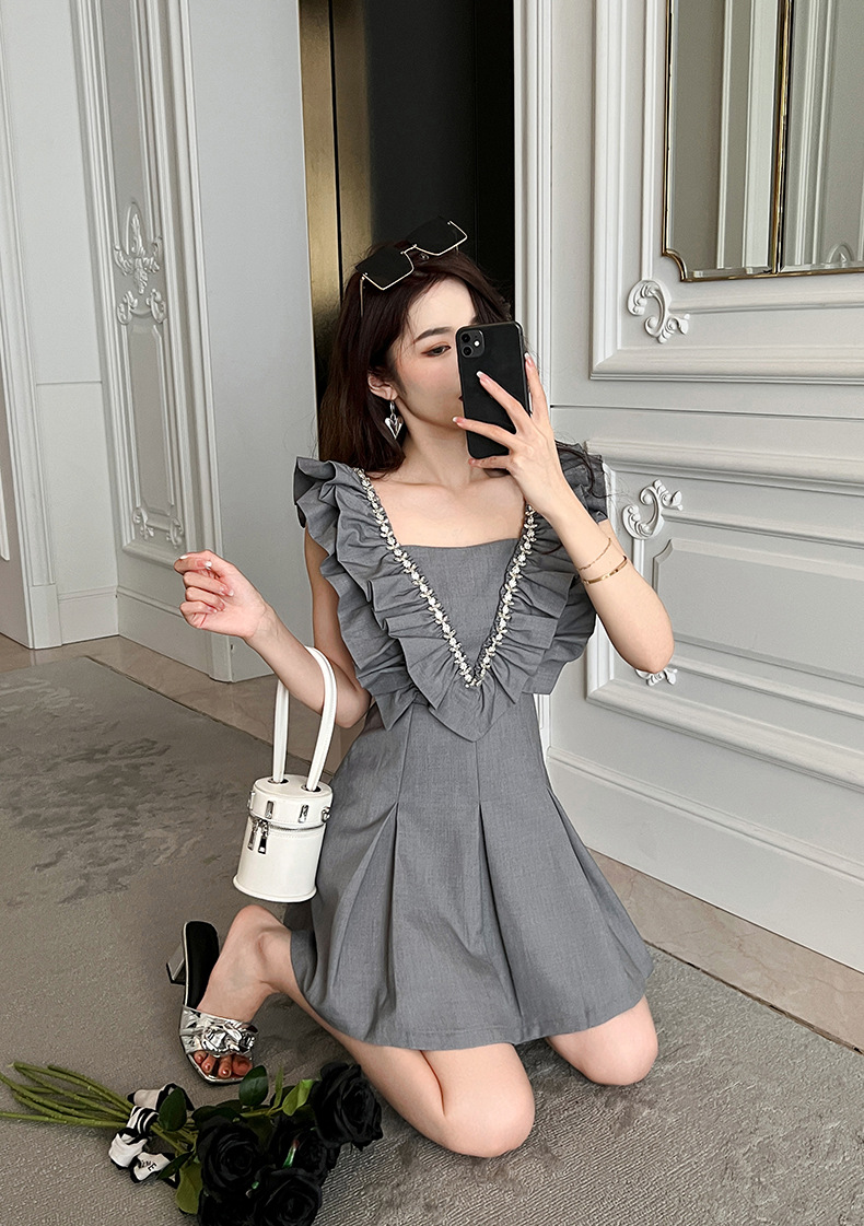 ZY·HT đầm tiểu thư sang chảnh đầm babydoll nữ đầm dự tiệc Tay áo Feifei váy ngắn 9351