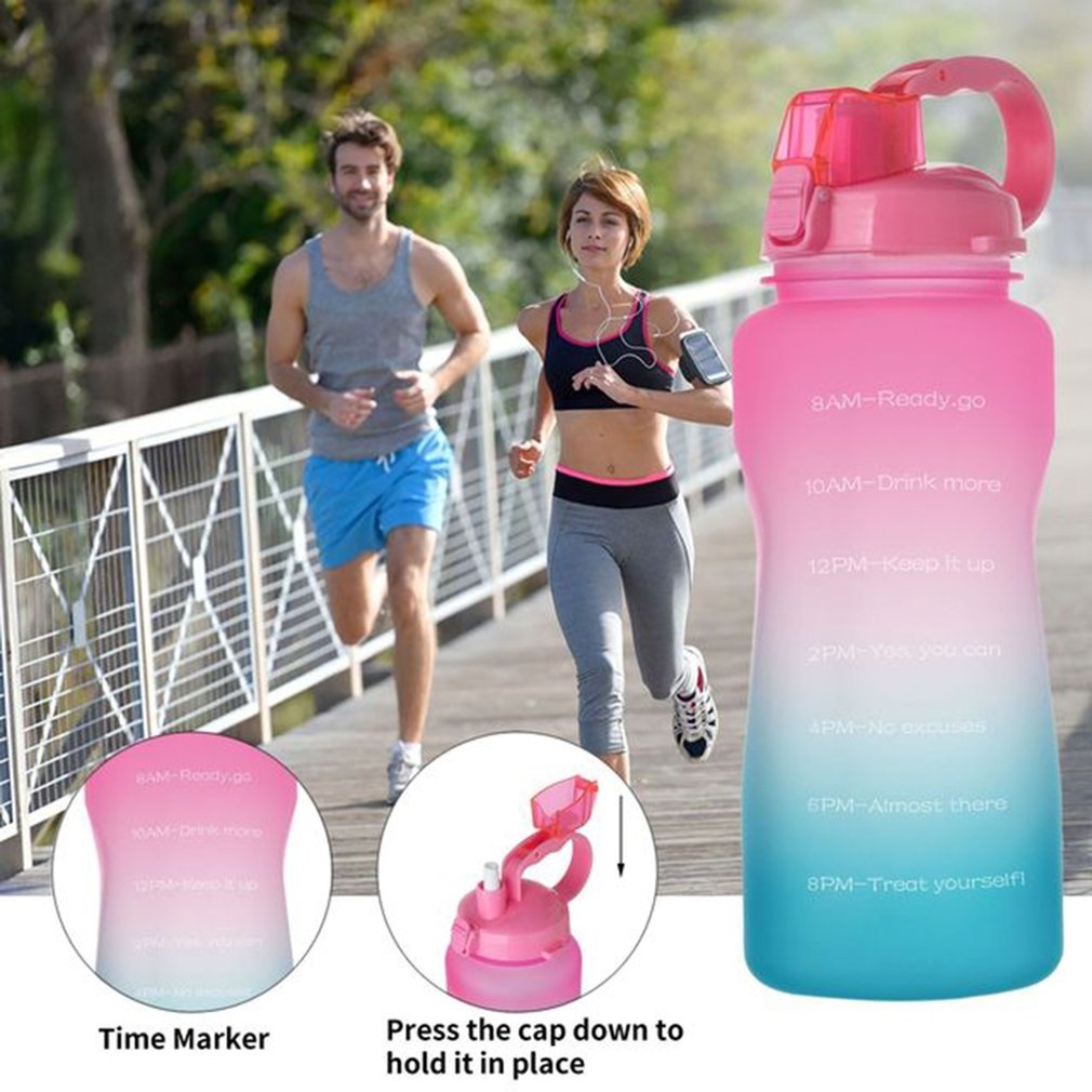 Gallon Sport Water Bottle 3.8/2L Large Capacity Tritan BPA Free Outdoor ...